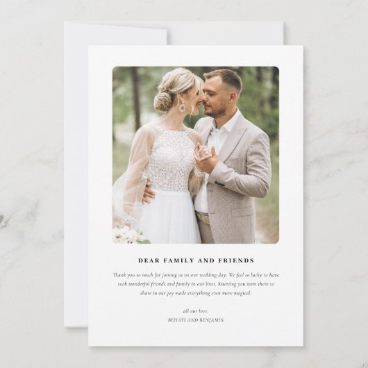 Gepersonaliseerde Wedding Photo Collage Modern Bedankkaart (Achterkant)