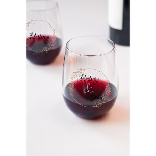 Gepersonaliseerde Wedding Stemless Wine Glass Wijnglas Zonder Voet