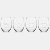 Gepersonaliseerde Wedding Stemless Wine Glass Wijnglas Zonder Voet (Voorkant)