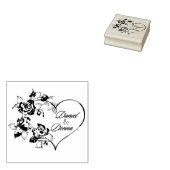 Gepersonaliseerde Wedding Wood Art Stamp Rubberstempel (Gestempeld)