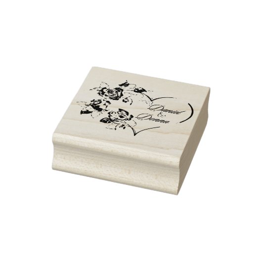 Gepersonaliseerde Wedding Wood Art Stamp Rubberstempel (Stempel)
