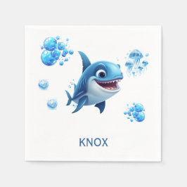 Gepersonaliseerde wedstrijd voor baby haaien servet