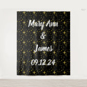 Gepersonaliseerde weduwschapsachtergrond roze goud wandkleed (Voorkant)