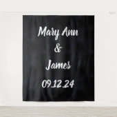 Gepersonaliseerde weduwschapsachtergrond roze goud wandkleed (Voorkant)