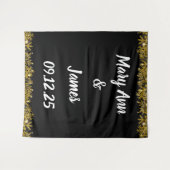 Gepersonaliseerde weduwschapsachtergrond roze goud wandkleed (Voorkant (horizontaal))