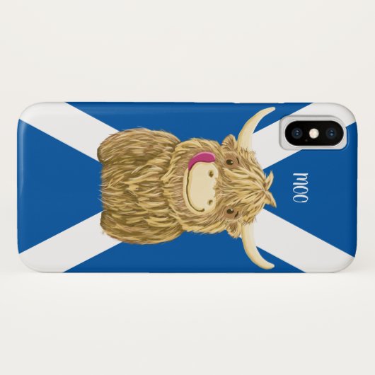 Gepersonaliseerde Wee Hamish Highland Cow (saltire Case-Mate iPhone Case (Achterkant (horizontaal))
