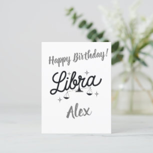 Gepersonaliseerde Weegschaal Zodiac Sign Art Briefkaart