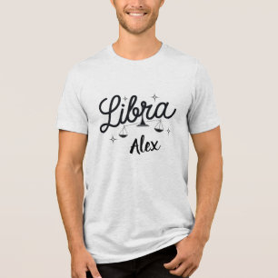 Gepersonaliseerde Weegschaal Zodiac Sign Art Tri-Blend Shirt