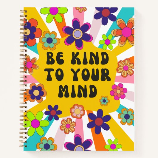 Gepersonaliseerde "Wees aardig voor je geest" Flor Notitieboek (Voorkant)