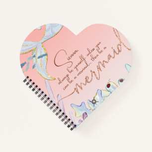 Gepersonaliseerde "Wees een zeemeermin" Pastel Gli Notitieboek