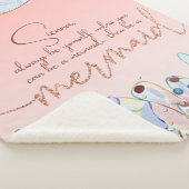 Gepersonaliseerde "Wees een zeemeermin" Pastel Gli Sherpa Deken (3/4)