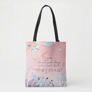 Gepersonaliseerde "Wees een zeemeermin" Pastel Gli Tote Bag