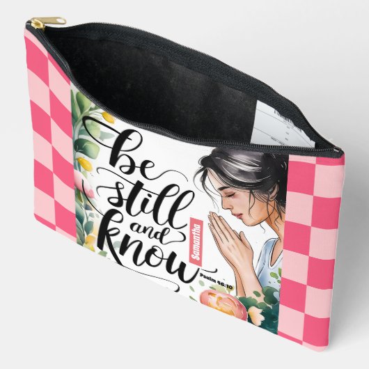 Gepersonaliseerde Wees stil en ken Christelijke vr Etui (Open)