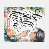 Gepersonaliseerde Wees stil en ken Christelijke vr Fleece Deken (Voorkant (Horizontaal))