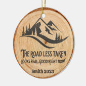 Gepersonaliseerde weg Minder gereisd Kerstmis Keramisch Ornament (Links)