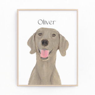 Gepersonaliseerde Weimaraner Art Foto Afdruk