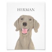 Gepersonaliseerde Weimaraner Art Foto Afdruk (Voorkant)