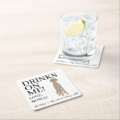 Gepersonaliseerde Weimaraner bruiloft Kartonnen Onderzetters (Insitu)