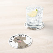 Gepersonaliseerde Weimaraner Hond bruiloft Ronde Kartonnen Onderzetter (Insitu)