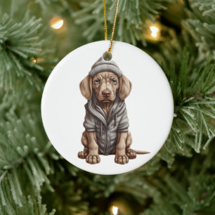 Gepersonaliseerde Weimaraner hond Keramisch Ornament