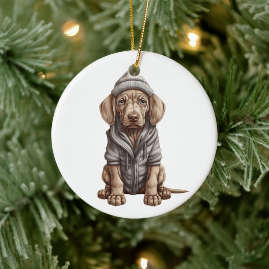 Gepersonaliseerde Weimaraner hond Keramisch Ornament (Boom)