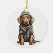 Gepersonaliseerde Weimaraner hond Keramisch Ornament (Voorkant)