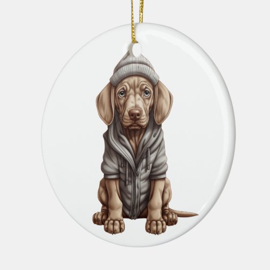 Gepersonaliseerde Weimaraner hond Keramisch Ornament (Links)