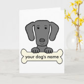 Gepersonaliseerde Weimaraner Kaart (Gele Bloem)