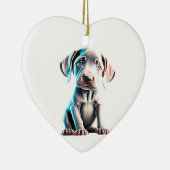 Gepersonaliseerde Weimaraner Puppy Keramisch Ornament (Rechts)