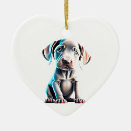 Gepersonaliseerde Weimaraner Puppy Keramisch Ornament