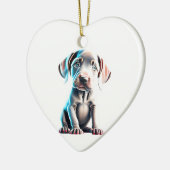 Gepersonaliseerde Weimaraner Puppy Keramisch Ornament (Links)