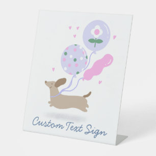 Gepersonaliseerde Weiner Dog Teckel Lover Party Sc Reclamebord Met Voetstuk