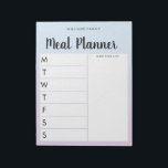 Gepersonaliseerde wekelijkse maaltijdplanner van d notitieblok<br><div class="desc">Gepersonaliseerd Notitieblok voor wekelijkse maaltijden van de Familie. Creëer een aangepaste notitieblok maaltijdplanner voor je keuken. Ruimte om maaltijdplannen te schrijven voor elke dag van de week. Voeg ook boodschappen en nog veel meer toe aan de organisator van de boodschappenlijst. Biedt moderne, minimalistische lettertypen en een ontwerp van het calligrafische...</div>