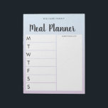 Gepersonaliseerde wekelijkse maaltijdplanner van d notitieblok<br><div class="desc">Gepersonaliseerd Notitieblok voor wekelijkse maaltijden van de Familie. Creëer een aangepaste notitieblok maaltijdplanner voor je keuken. Ruimte om maaltijdplannen te schrijven voor elke dag van de week. Voeg ook boodschappen en nog veel meer toe aan de organisator van de boodschappenlijst. Biedt moderne, minimalistische lettertypen en een ontwerp van het calligrafische...</div>