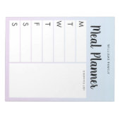 Gepersonaliseerde wekelijkse maaltijdplanner van d notitieblok (Voorkant)