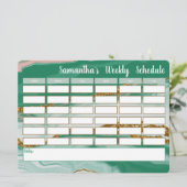 Gepersonaliseerde wekelijkse schoolrooster (Staand voorkant)