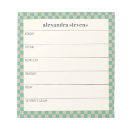 Gepersonaliseerde Wekelijkse Van de Retro Mint Gec Notitieblok