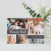 Gepersonaliseerde Welkom Baby Dank u Fotocollage Kaart (Staand voorkant)