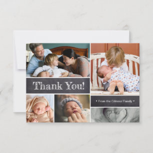 Gepersonaliseerde Welkom Baby Dank u Fotocollage Kaart