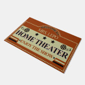 Gepersonaliseerde Welkom bij Home Theatre Deurmat (Schuin)