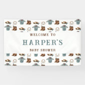 Gepersonaliseerde welkom Cowboy Pattern Baby showe Spandoek (Horizontaal)