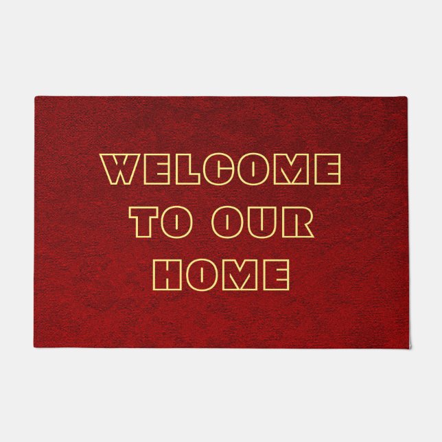 Gepersonaliseerde Welkom Home Velvet Texture Print Deurmat (Voorkant)