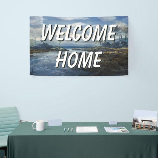 Gepersonaliseerde Welkom Huis Landschap Water Bann Spandoek (Beurs)