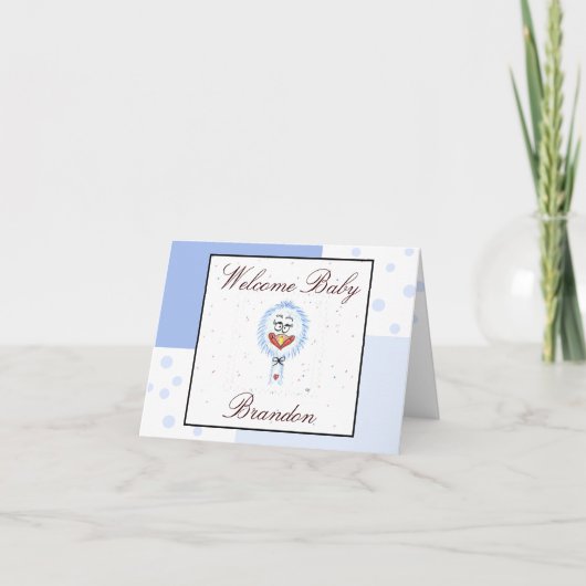 Gepersonaliseerde Welkom Nieuwe Baby Kaart (Voorkant)