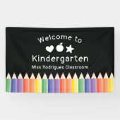 Gepersonaliseerde Welkom Terug naar de kleuterscho Spandoek (Horizontaal)