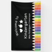 Gepersonaliseerde Welkom Terug naar de kleuterscho Spandoek (Verticaal)