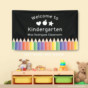 Gepersonaliseerde Welkom Terug naar de kleuterscho Spandoek
