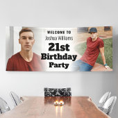 Gepersonaliseerde Welkomstbord Foto Mannen 21e Ver Spandoek