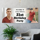 Gepersonaliseerde Welkomstbord Foto Mannen 21e Ver Spandoek