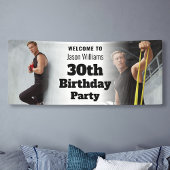 Gepersonaliseerde Welkomstbord Foto Mannen 30e Ver Spandoek